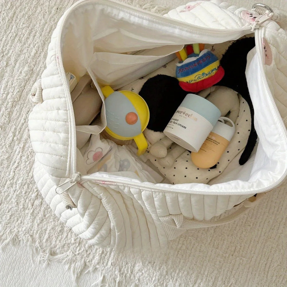 Sac de maternité matelassé - Motifs brodés