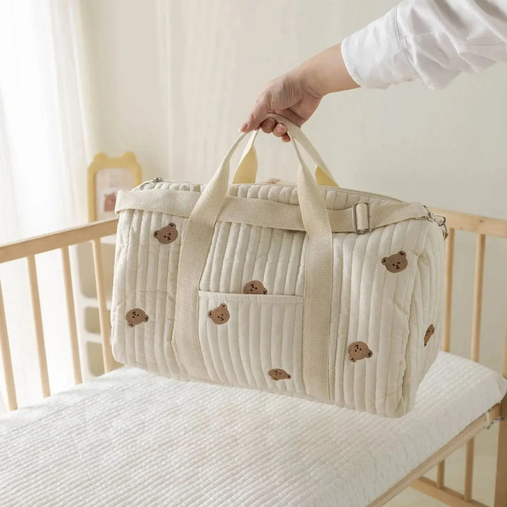 Sac de maternité matelassé - Motifs brodés