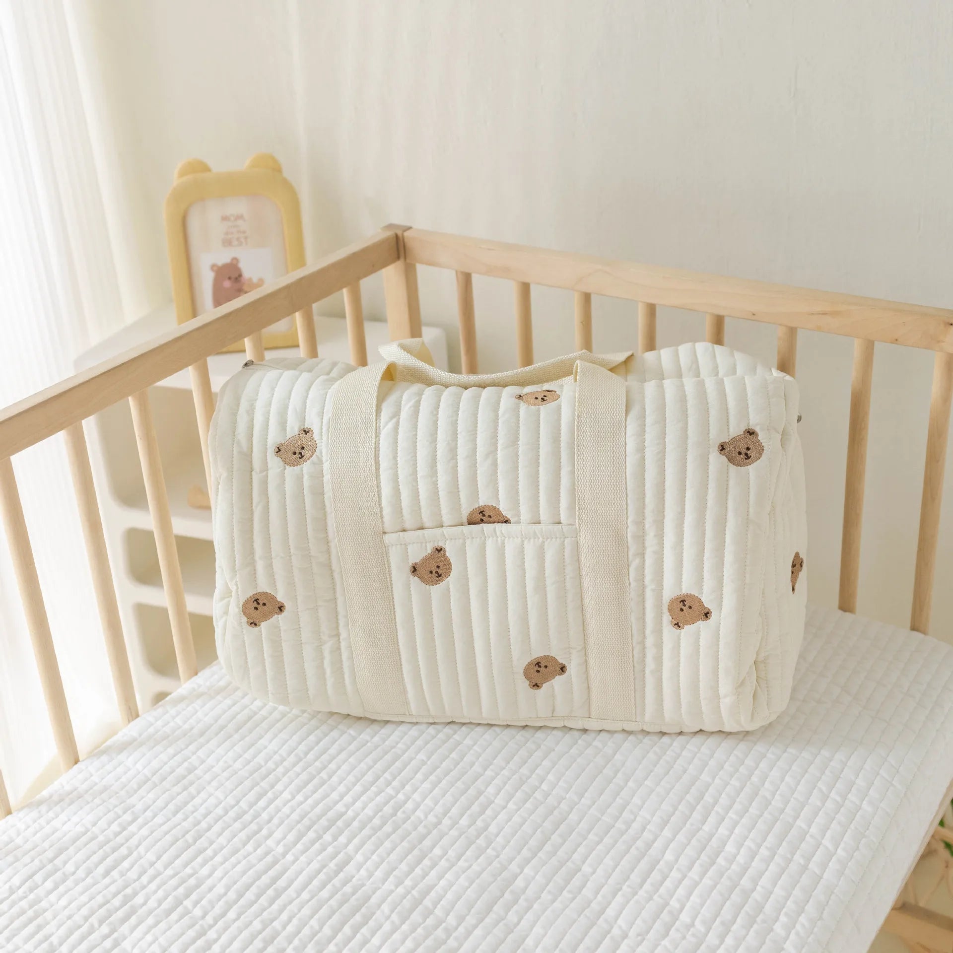 Sac de maternité matelassé - Motifs brodés