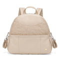 Sac à dos à langer chic - Simili cuir et lin chiné