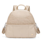 Sac à dos à langer chic - Simili cuir et lin chiné