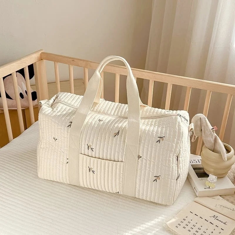 Sac de maternité matelassé - Motifs brodés