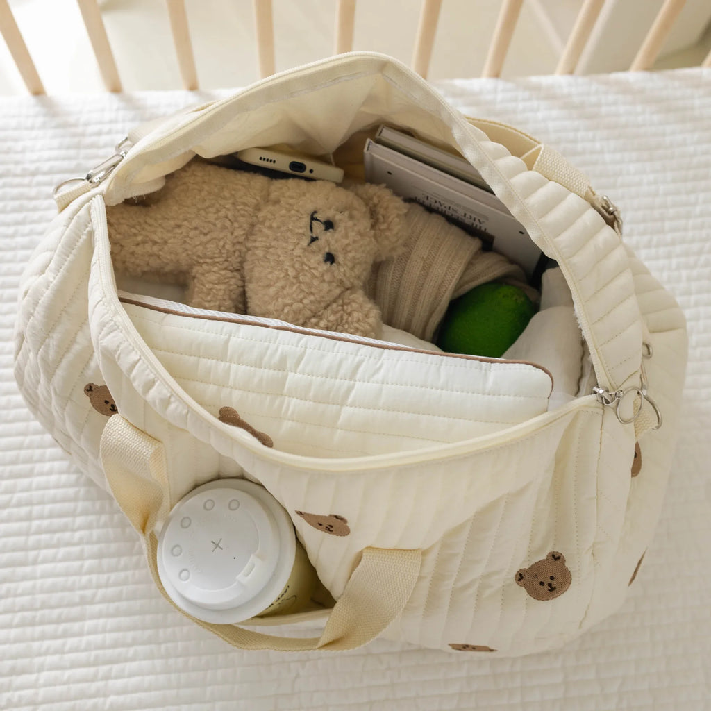 Sac de maternité matelassé - Motifs brodés