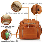 Sac à dos à langer chic façon cuir - Lot 7 pièces