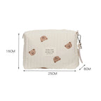Trousse à langer matelassée brodée - Pochette nomade à clipser sur la poussette