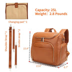Sac à dos à langer chic façon cuir - Lot 7 pièces