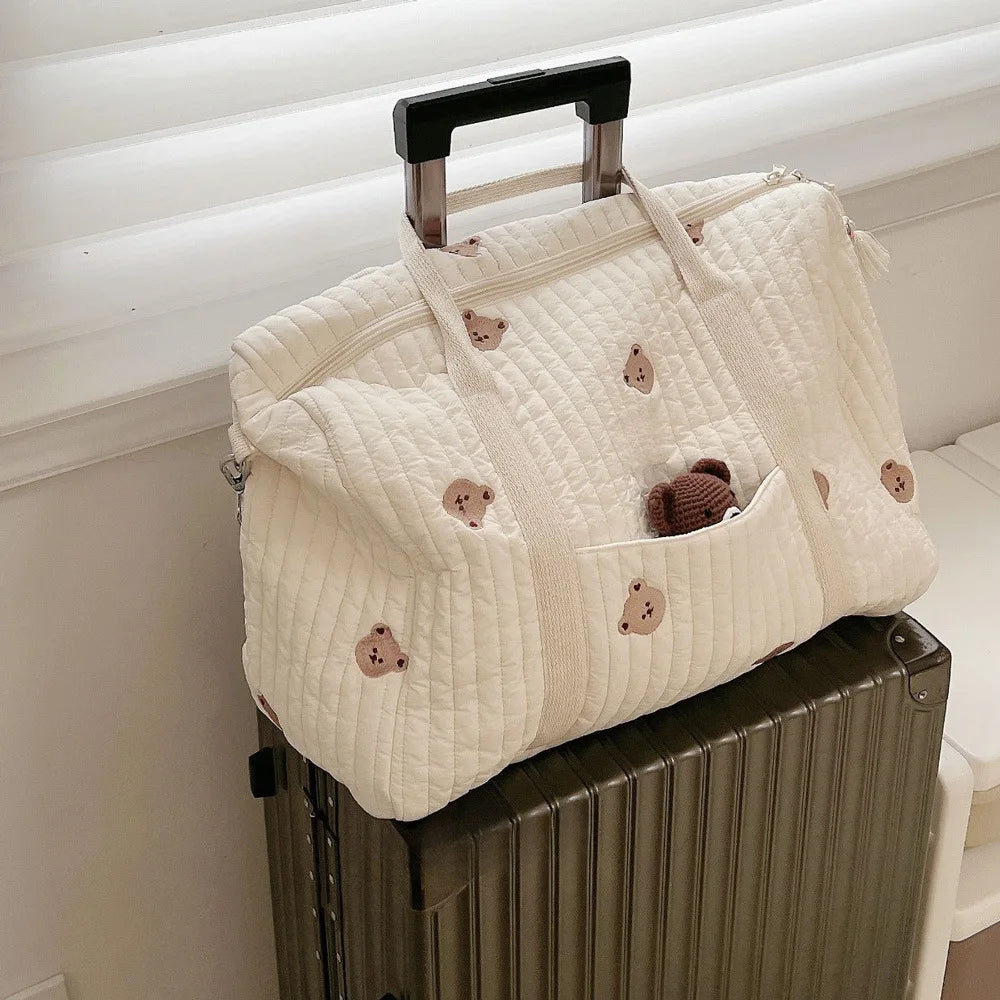 Sac de maternité matelassé - Motifs brodés