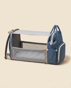 Sac à dos à langer nomade Tendrinette · Bleu · berceau déplié [c:bleu]