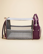 Sac à dos à langer nomade Tendrinette · Violet · berceau déplié [c:violet]