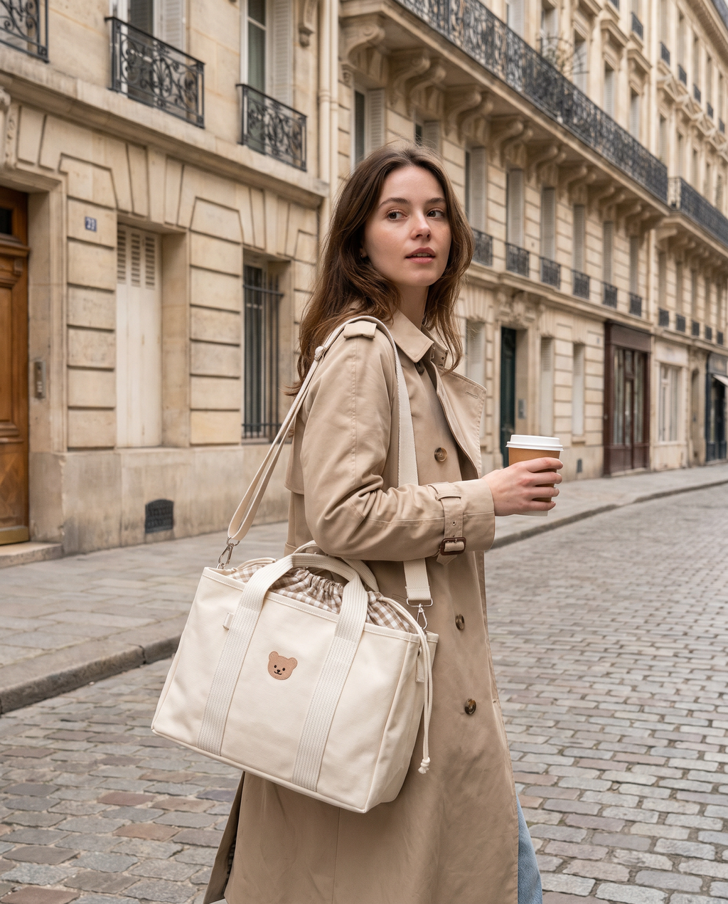 Sac à langer porté épaule Tendrinette · Crème · porté épaule [c:creme]