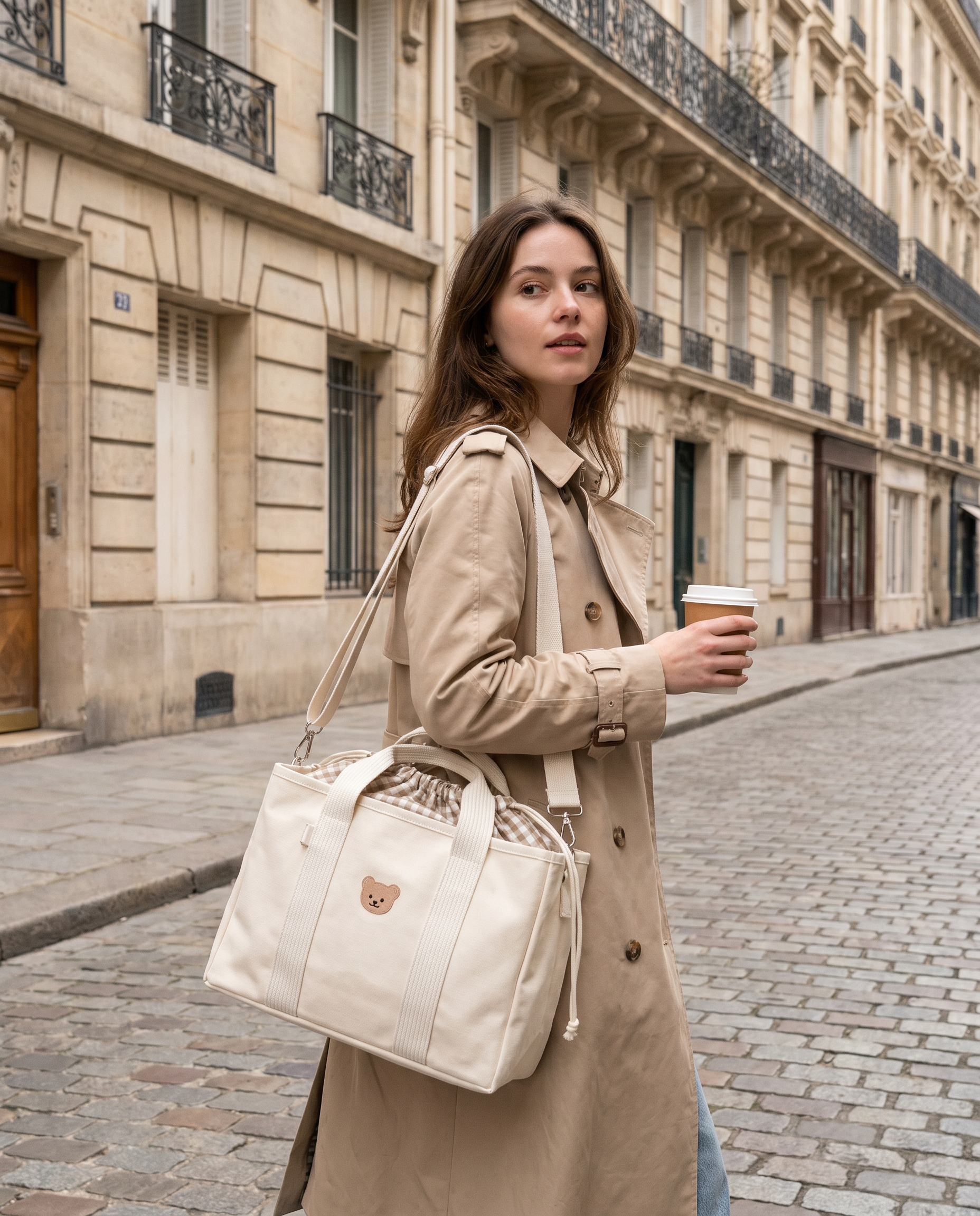 Sac à langer porté épaule Tendrinette · Crème · porté épaule [c:creme]