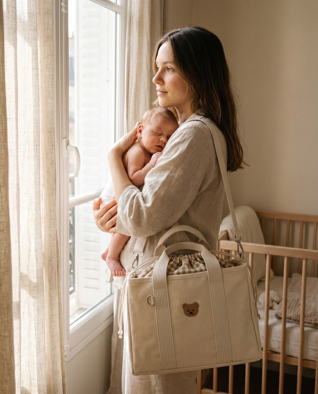 Sac à langer porté épaule Tendrinette · Crème · maman et bébé [c:creme]