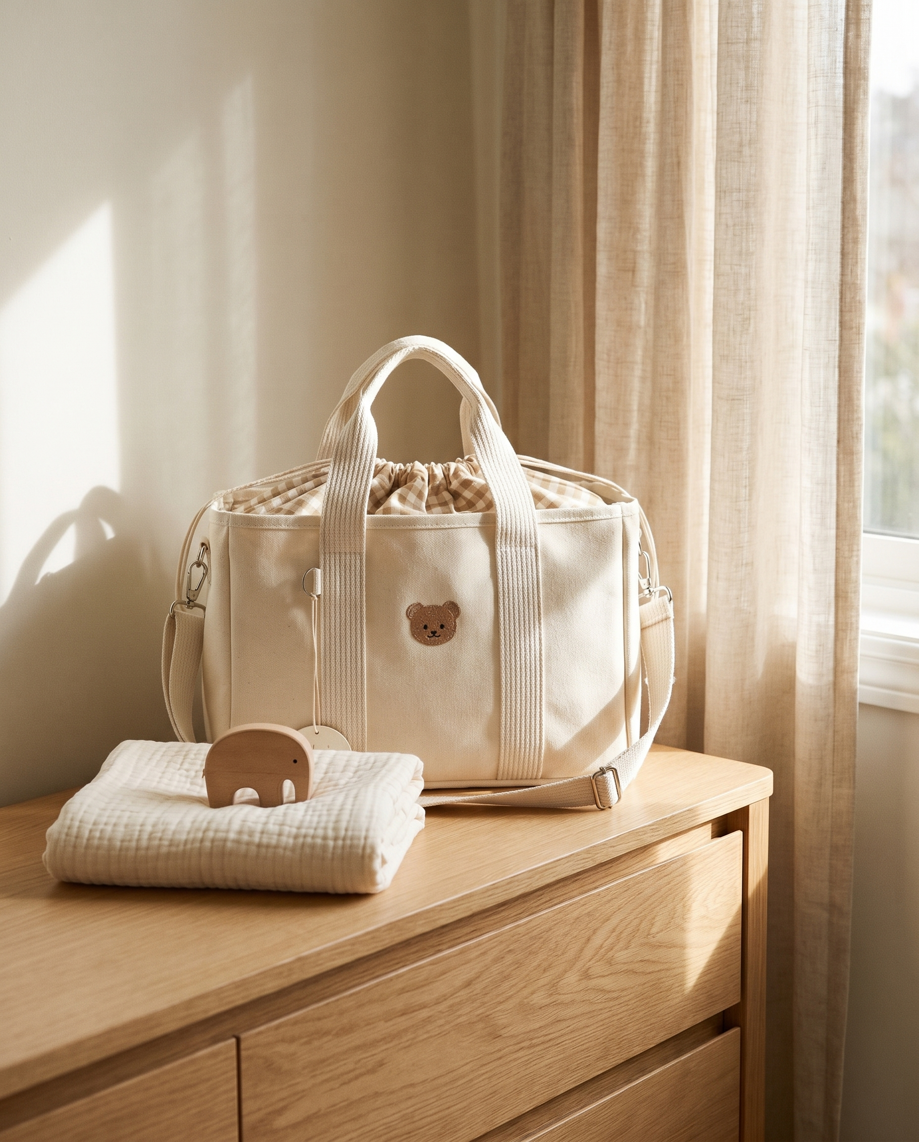 Sac à langer porté épaule Tendrinette · Crème · scène nursery [c:creme]