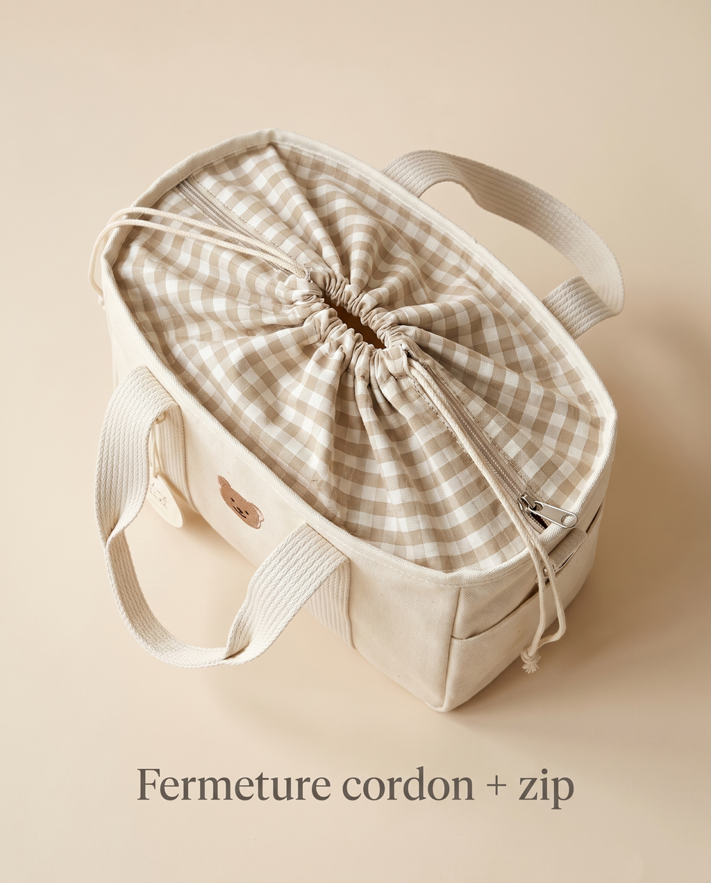 Sac à langer porté épaule Tendrinette · fermeture cordon + zip