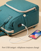 Sac à dos à langer nomade Tendrinette · Vert · port USB intégré [c:vert]