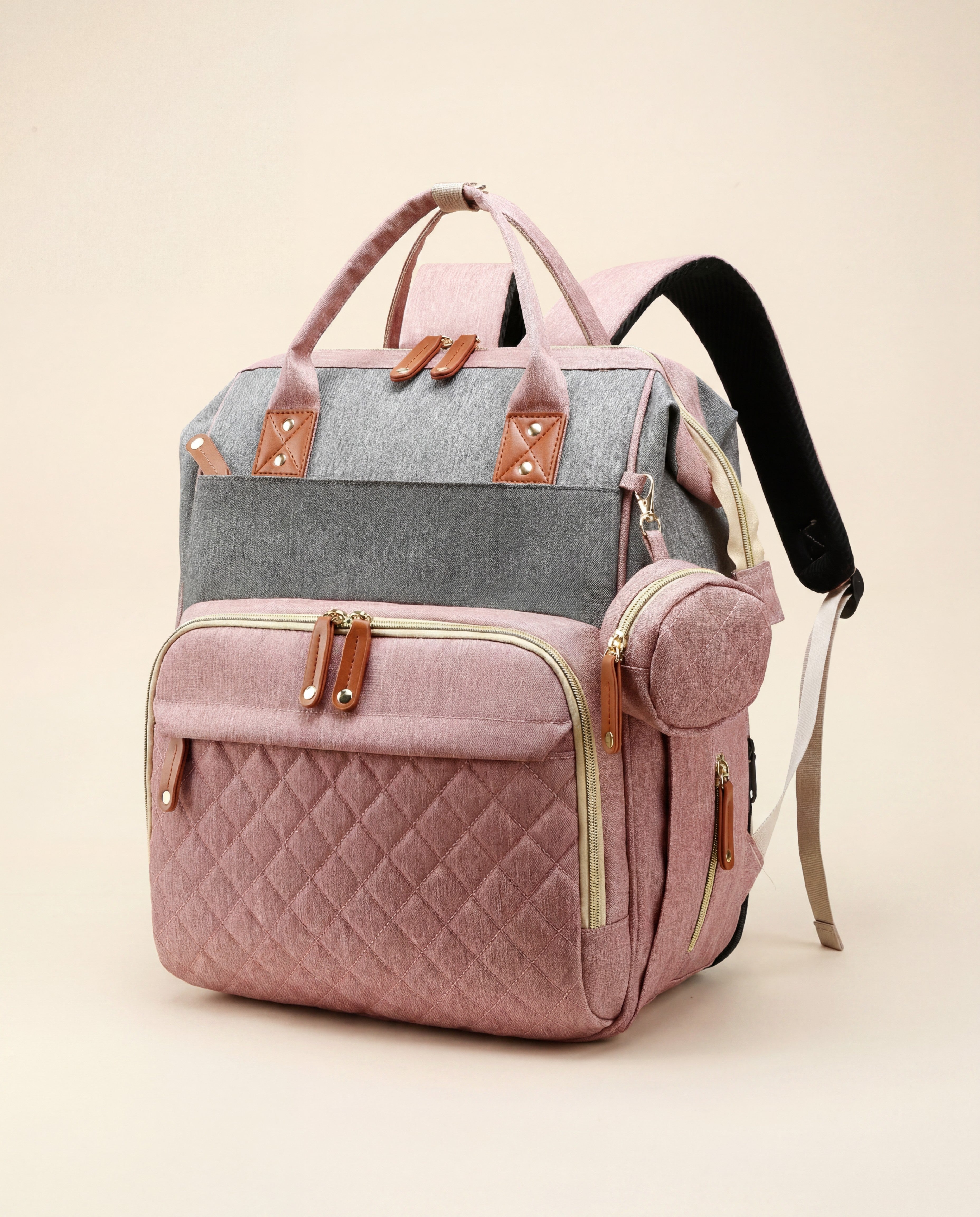 Sac à langer 2-en-1 Tendrinette · Gris rosé · packshot [c:gris-rose]