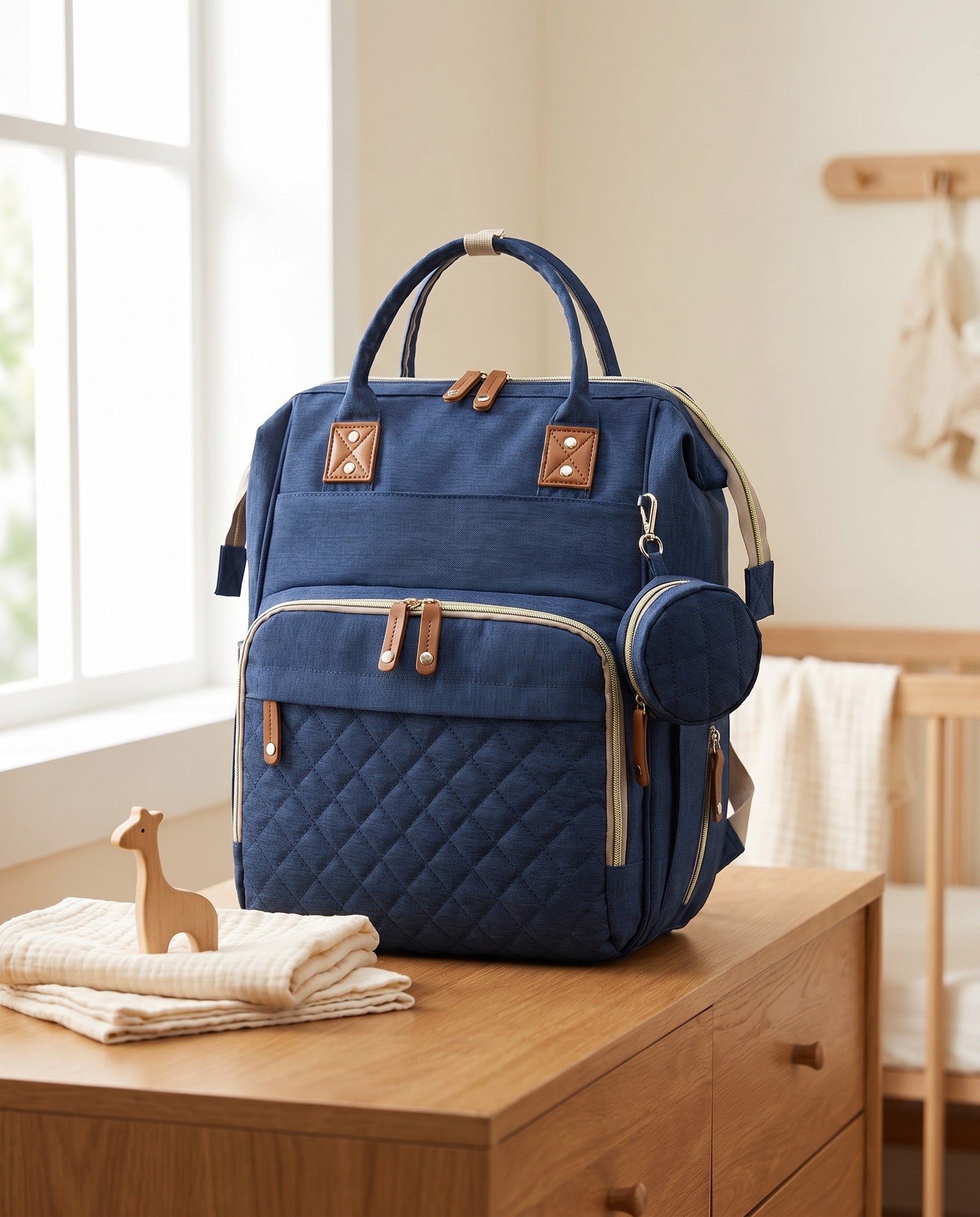 Sac à langer 2-en-1 Tendrinette · Bleu · scène nursery [c:bleu]