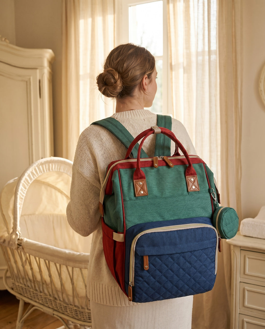 Sac à langer 2-en-1 Tendrinette · Multicolore · porté [c:multicolore]
