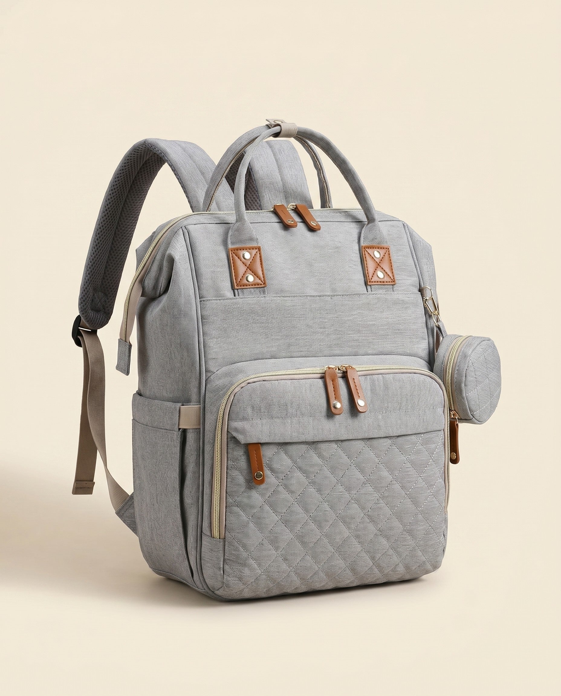 Sac à langer 2-en-1 Tendrinette · Gris clair · packshot [c:gris-clair]