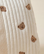 Sac à langer matelassé brodé Tendrinette · Ours · détail broderie