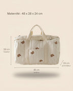 Sac à langer matelassé brodé Tendrinette · dimensions