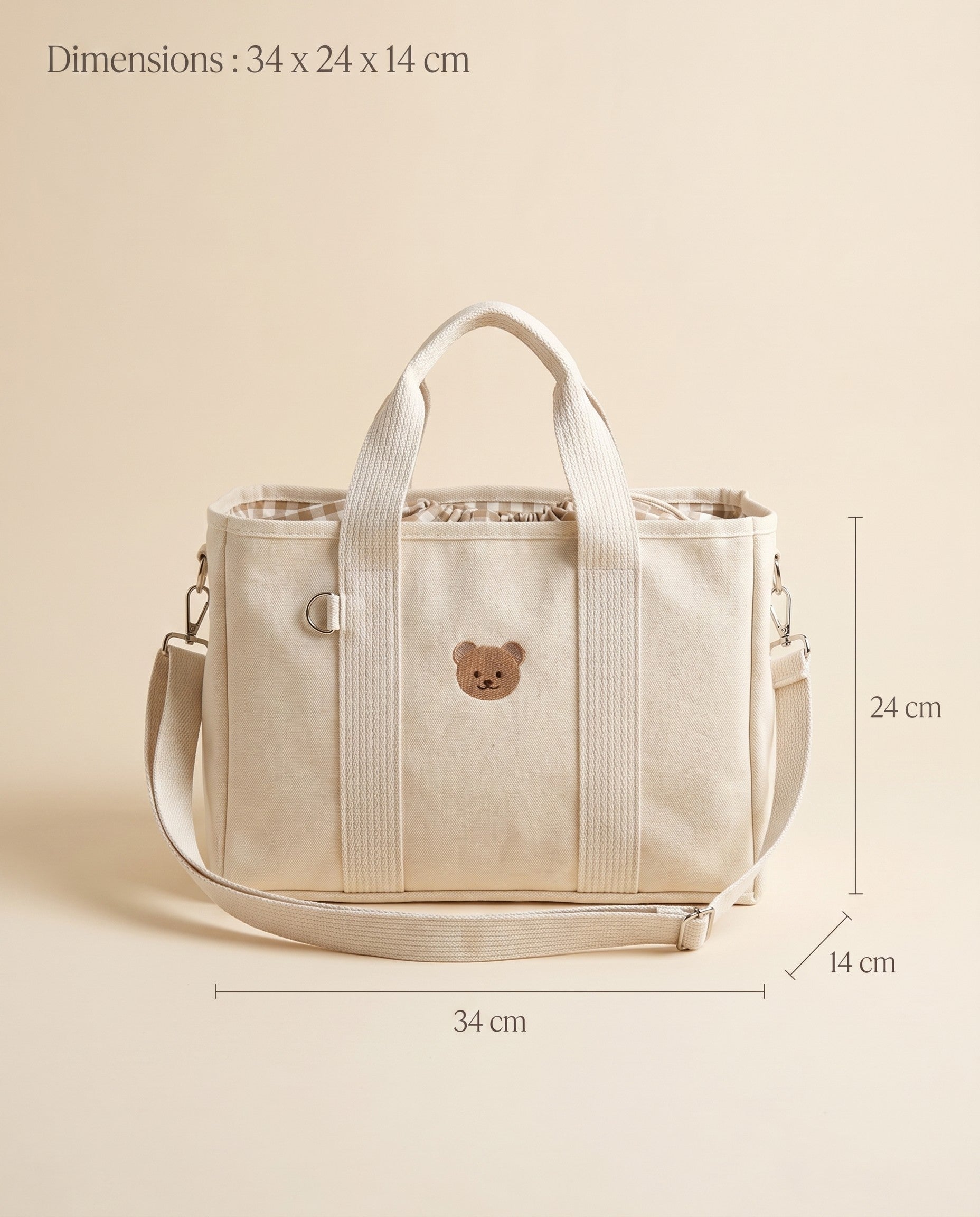Sac à langer porté épaule Tendrinette · Crème · dimensions [c:creme]