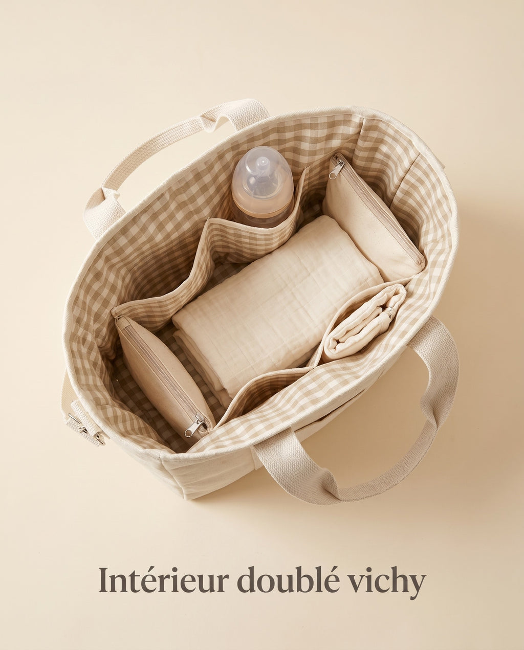 Sac à langer porté épaule Tendrinette · intérieur