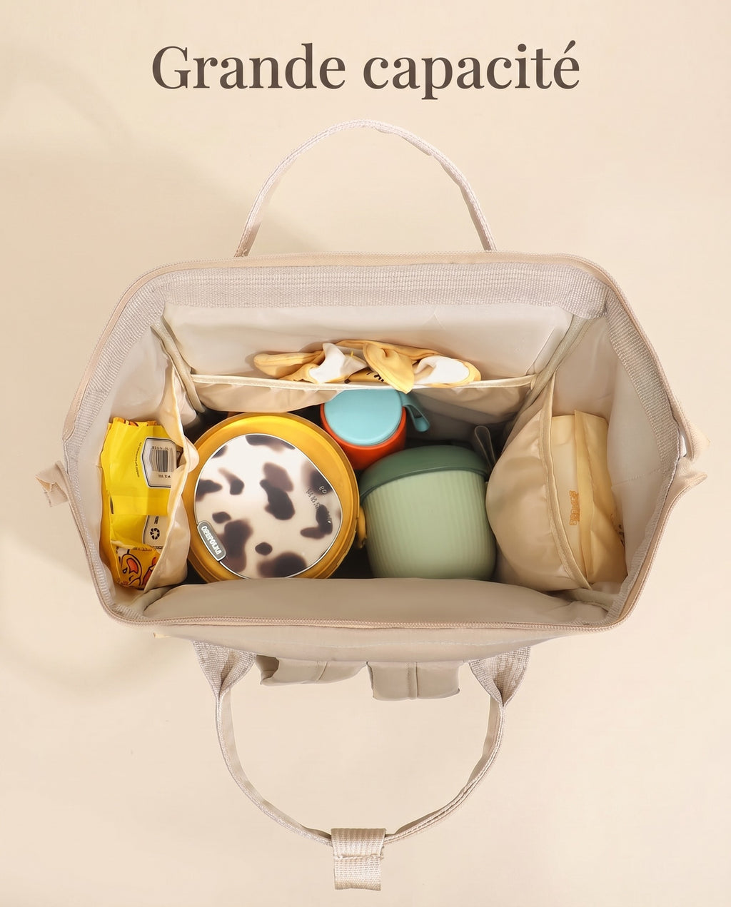 Sac à dos à langer Tendrinette · Vert · intérieur [c:vert]