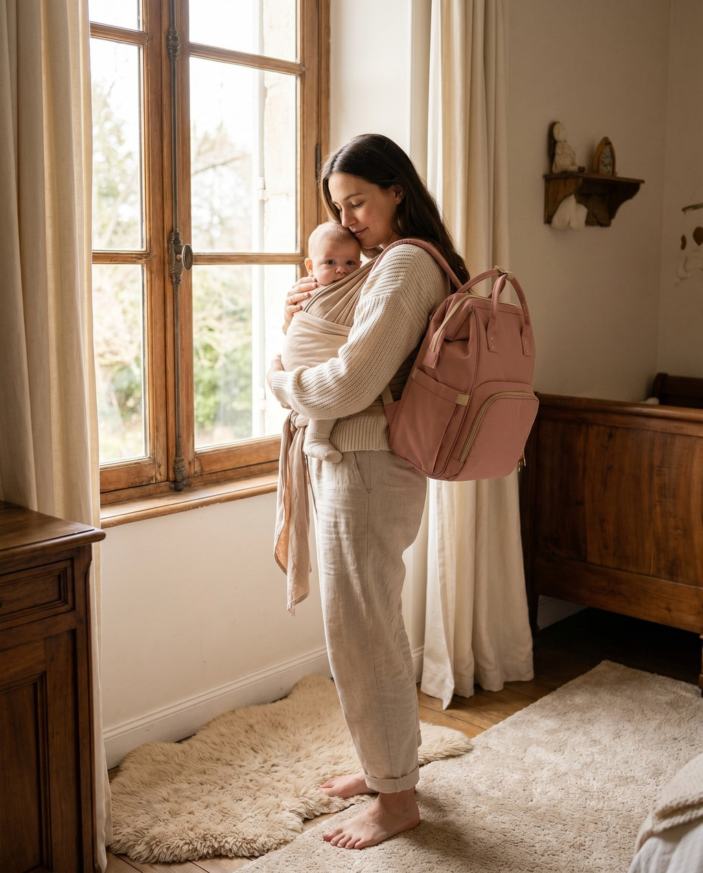 Sac à dos à langer Tendrinette · Rose · maman et bébé [c:rose]