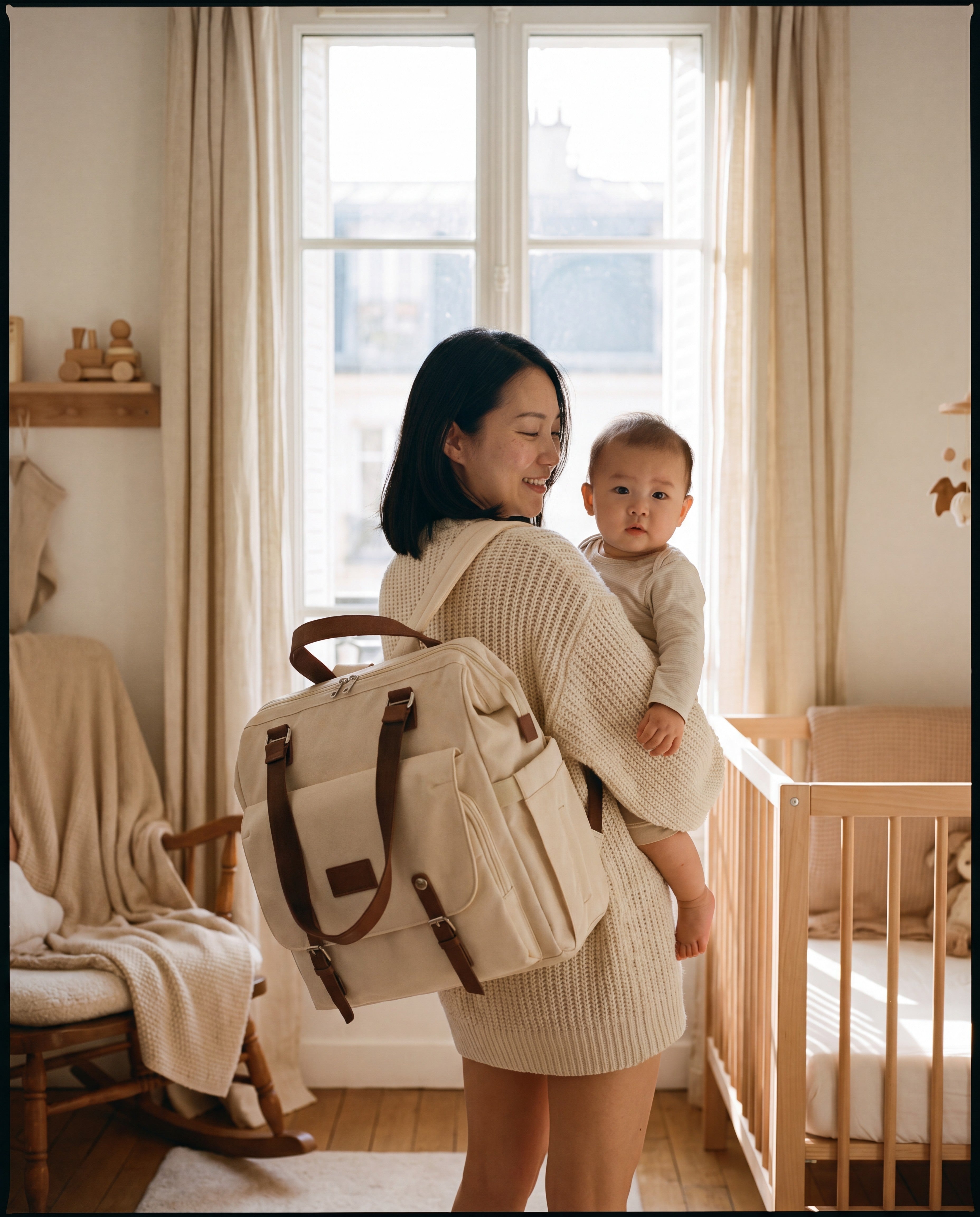 Sac à dos à langer vintage Tendrinette · Beige · maman et bébé [c:beige]