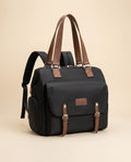 Sac à dos à langer vintage Tendrinette · Noir · packshot [c:noir]