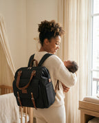 Sac à dos à langer vintage Tendrinette · Noir · maman et bébé [c:noir]