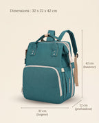 Sac à dos à langer nomade Tendrinette · Vert · dimensions [c:vert]