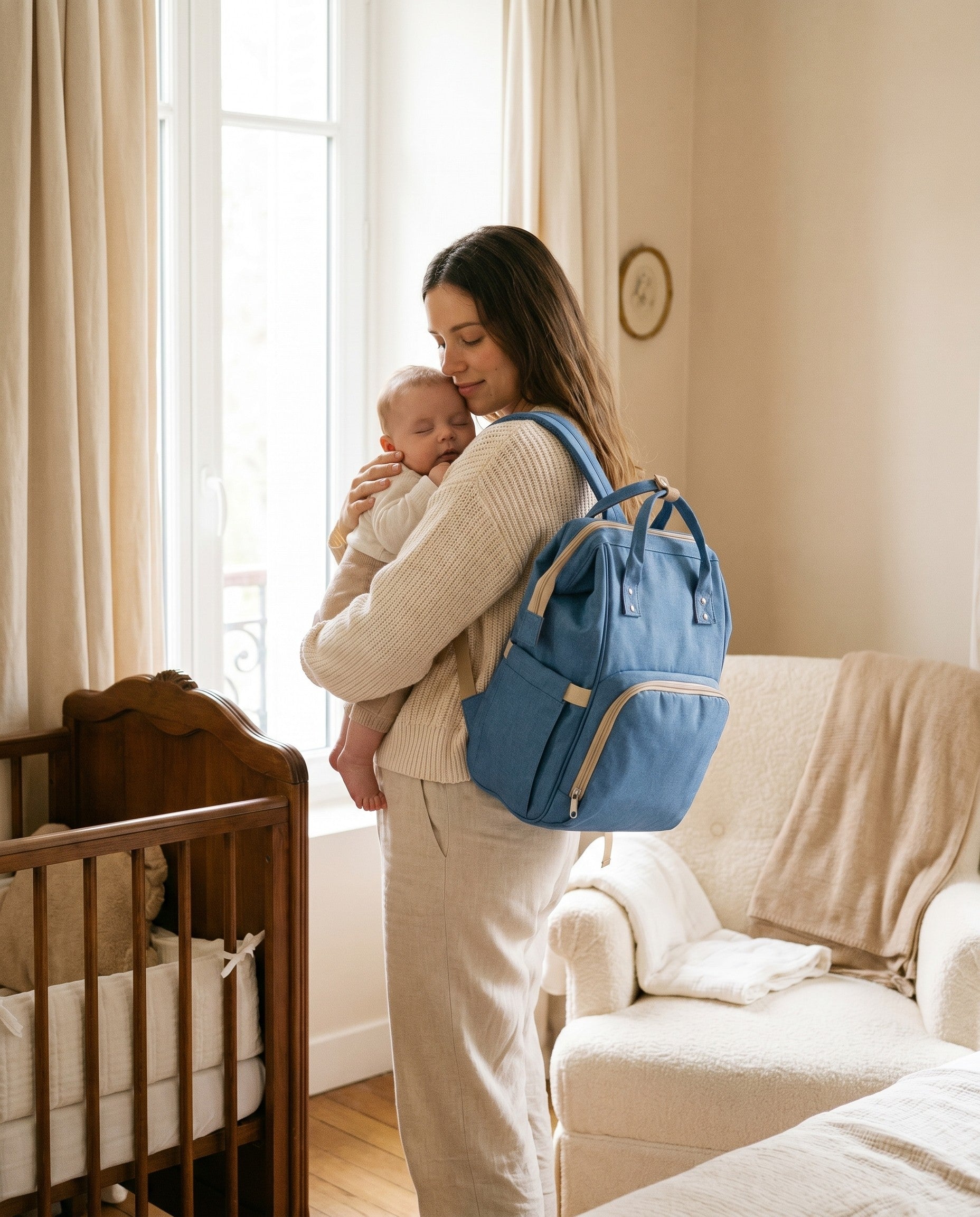Sac à dos à langer nomade Tendrinette · Bleu · maman et bébé [c:bleu]