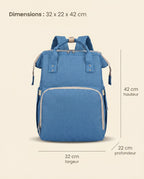 Sac à dos à langer nomade Tendrinette · Bleu · dimensions [c:bleu]