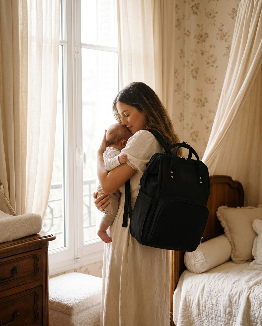 Sac à dos à langer nomade Tendrinette · Noir · maman et bébé [c:noir]