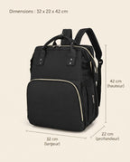 Sac à dos à langer nomade Tendrinette · Noir · dimensions [c:noir]