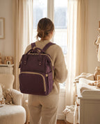 Sac à dos à langer nomade Tendrinette · Violet · porté [c:violet]