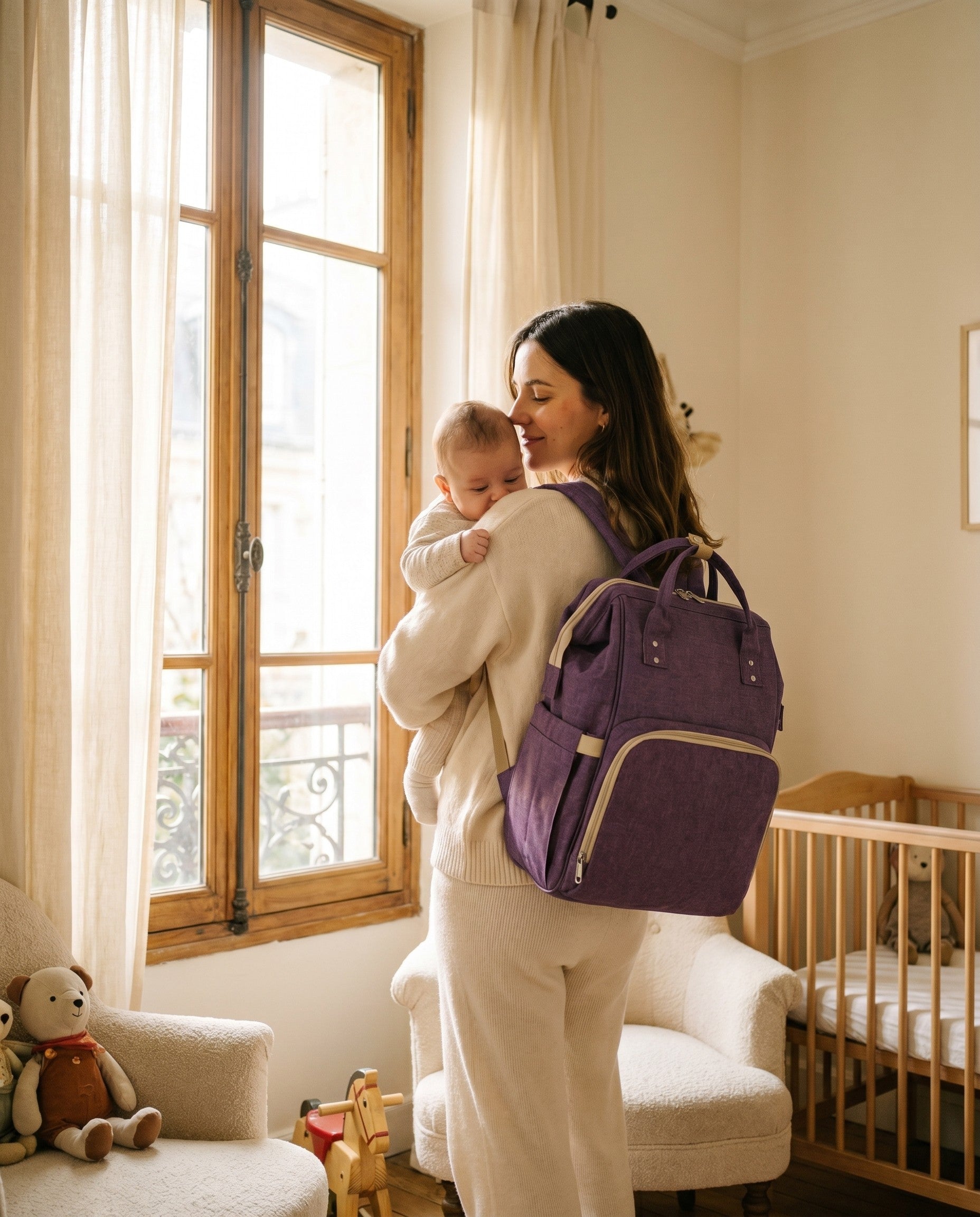 Sac à dos à langer nomade Tendrinette · Violet · maman et bébé [c:violet]
