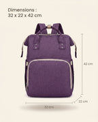 Sac à dos à langer nomade Tendrinette · Violet · dimensions [c:violet]