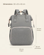 Sac à dos à langer nomade Tendrinette · Gris · dimensions [c:gris]