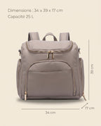Sac à dos à langer façon cuir Tendrinette · Taupe · dimensions