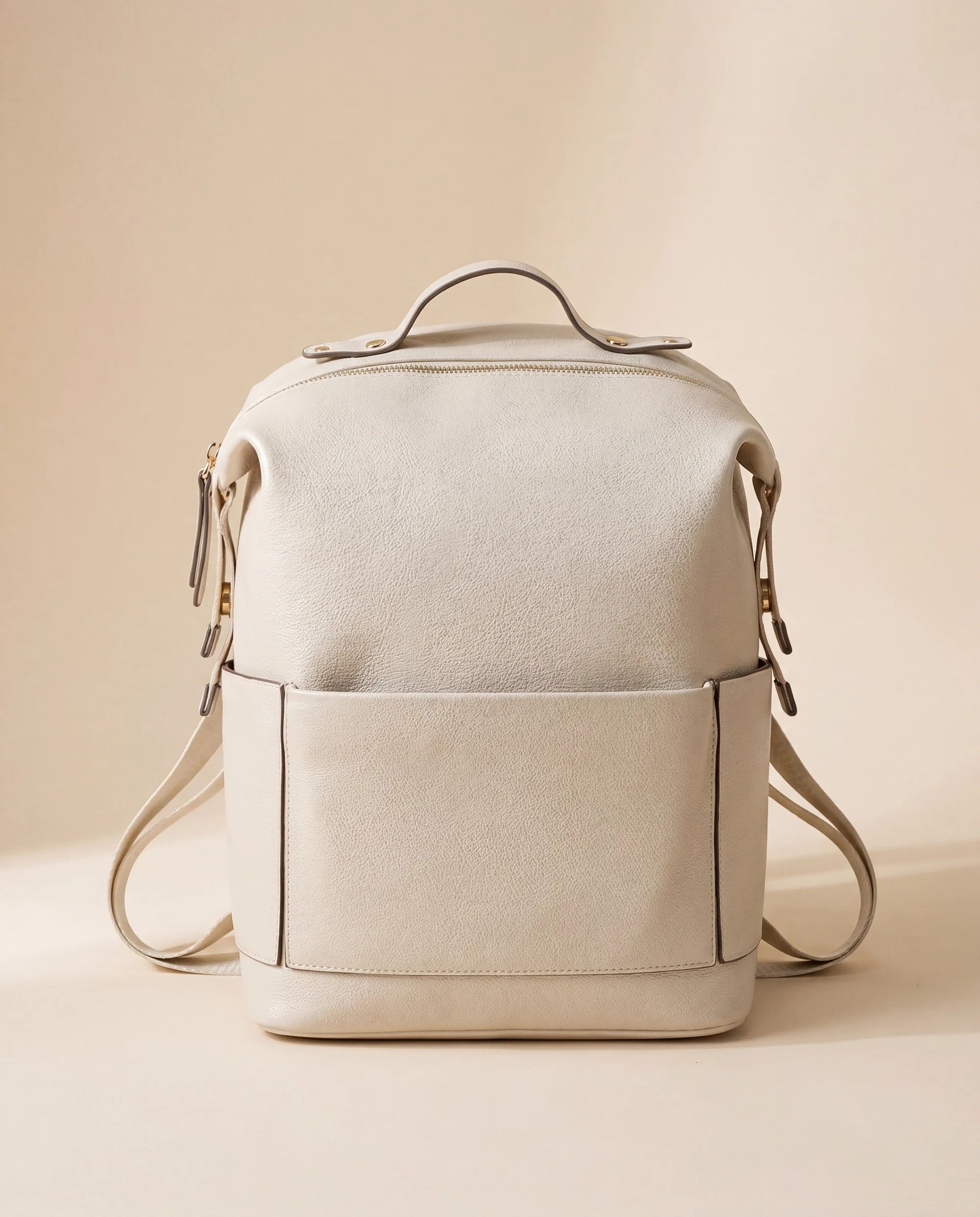 Sac à dos à langer façon cuir Tendrinette · Ivoire · packshot [c:ivoire]