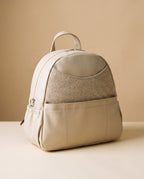 Sac à dos à langer simili cuir Tendrinette · Crème · packshot