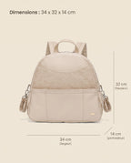 Sac à dos à langer simili cuir Tendrinette · Crème · dimensions
