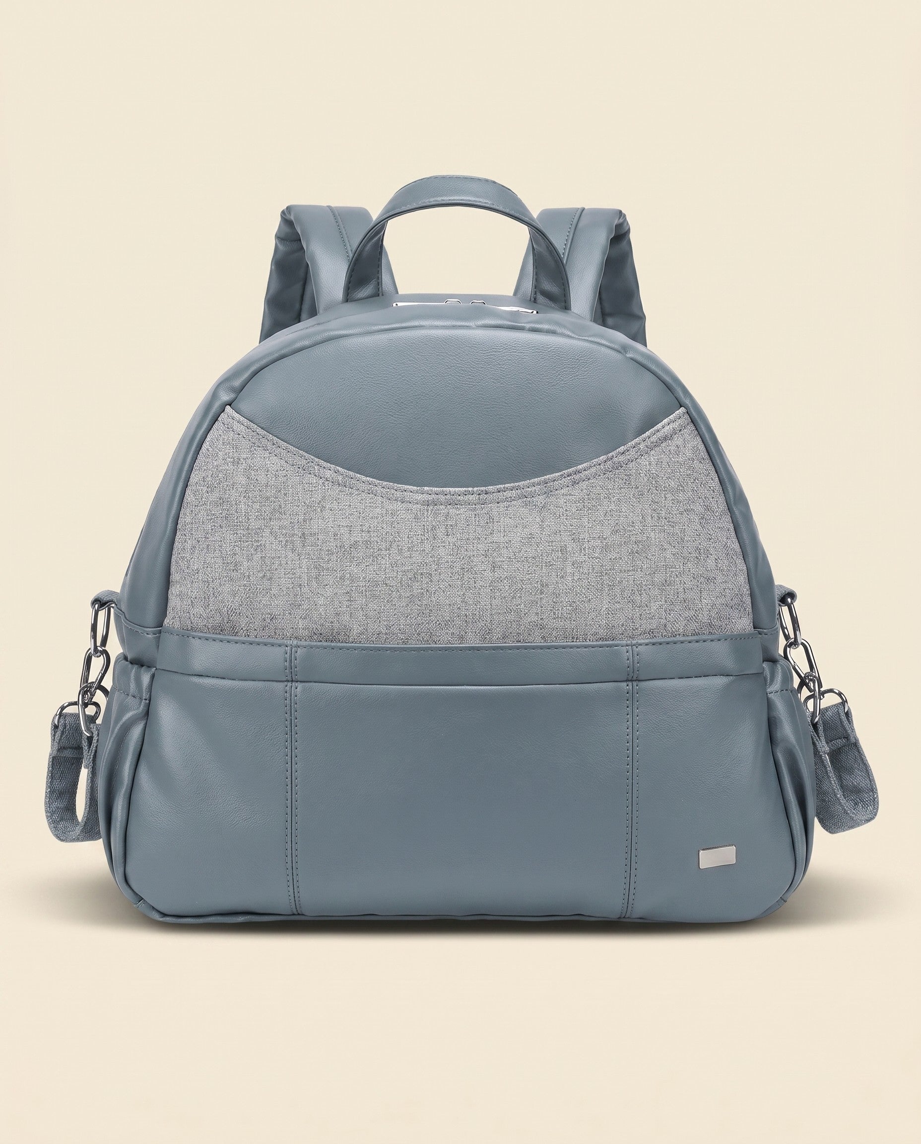 Sac à dos à langer simili cuir Tendrinette · Bleu · packshot [c:bleu]