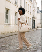 Sac à langer cabas Tendrinette · Beige · porté épaule [c:beige]
