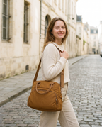 Sac à langer cabas Tendrinette · Camel · porté épaule [c:camel]