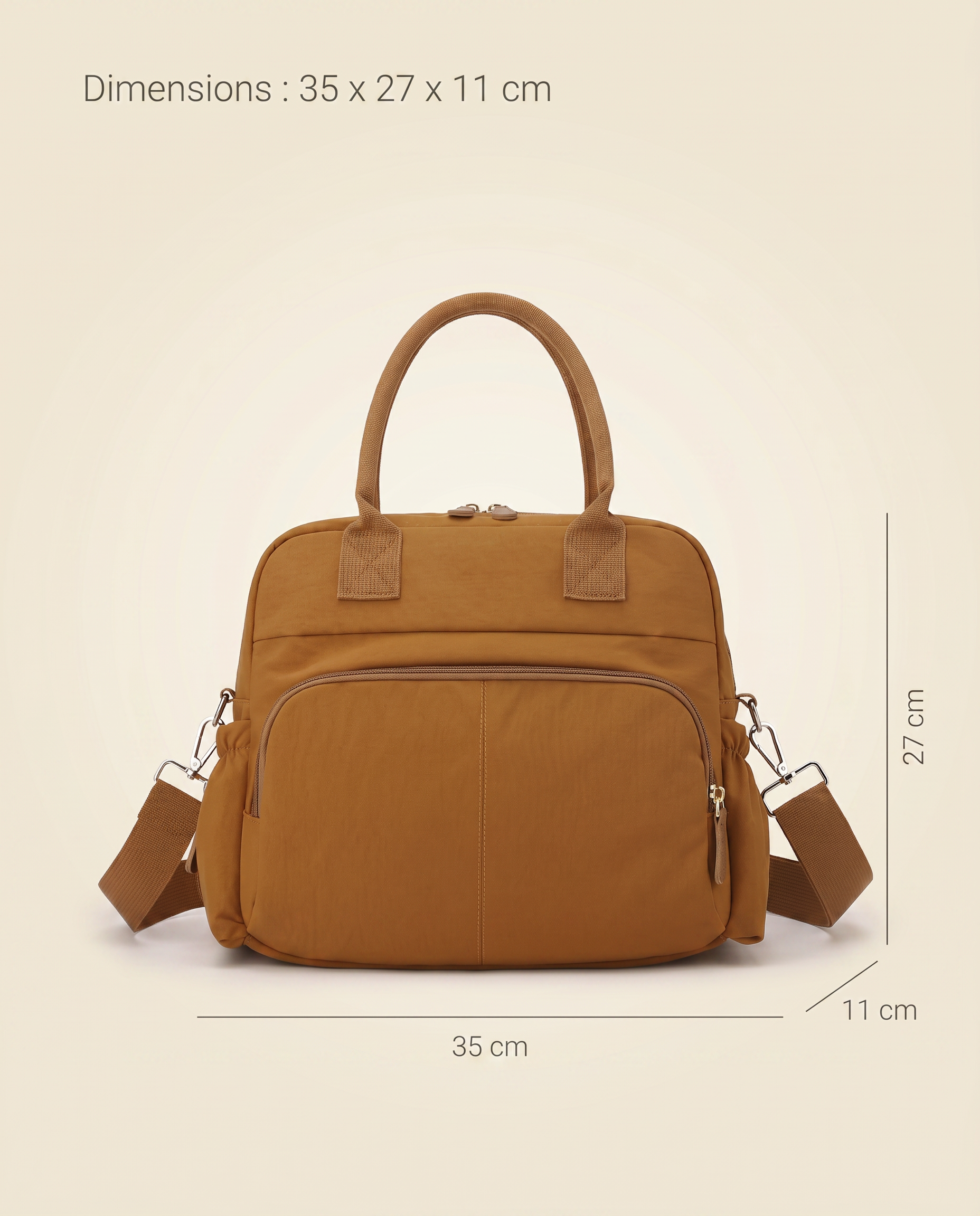 Sac à langer cabas Tendrinette · Camel · dimensions [c:camel]