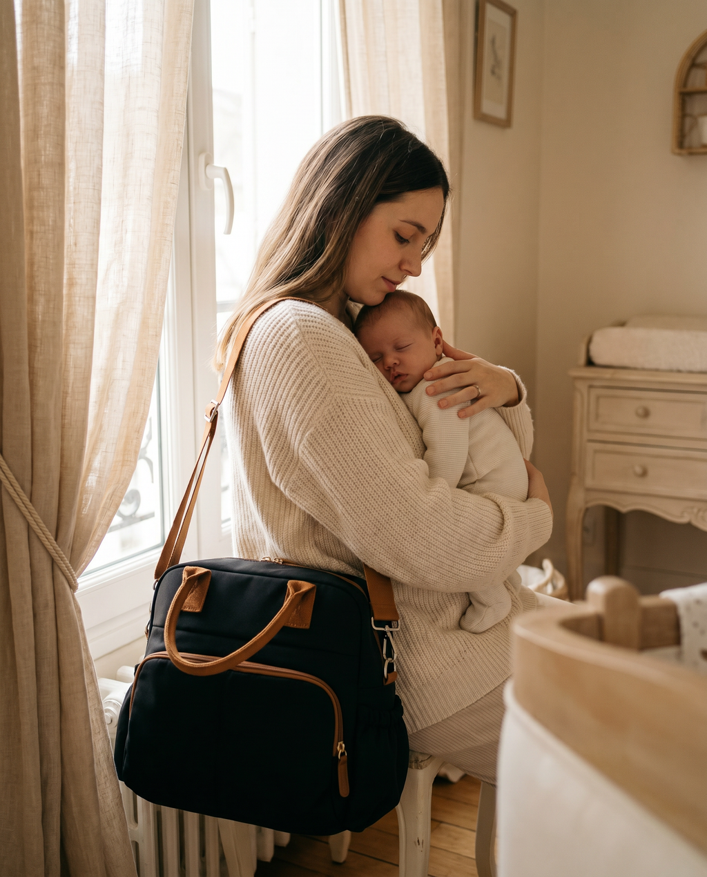 Sac à langer cabas Tendrinette · Noir · maman et bébé [c:noir]